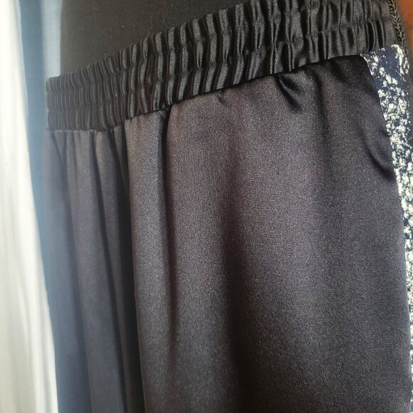 ZARA Women's Black Satiny Joggers w/Snakeskin Pattern Side Stripes - Size M - Picture 5 of 15